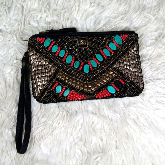 Handbags - Sequined Beaded Wristlet